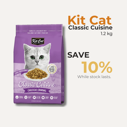 Kit Cat Chicken Cuisine hairball control dry cat food