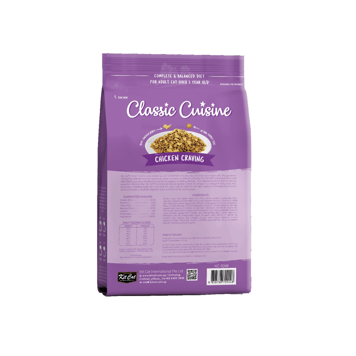 Kit Cat Chicken Cuisine Hairball Control dry cat food 1.2kg back pack