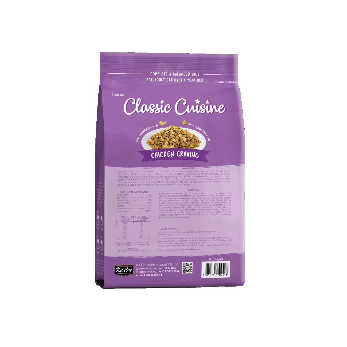 Kit Cat Chicken Cuisine Hairball Control dry cat food 1.2kg back pack