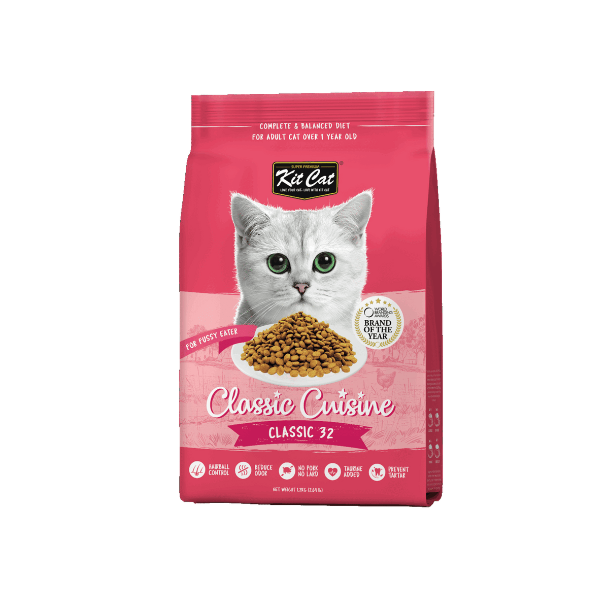 Kit Cat Classic Cuisine Classic 32 dry cat food 1.2kg front pack