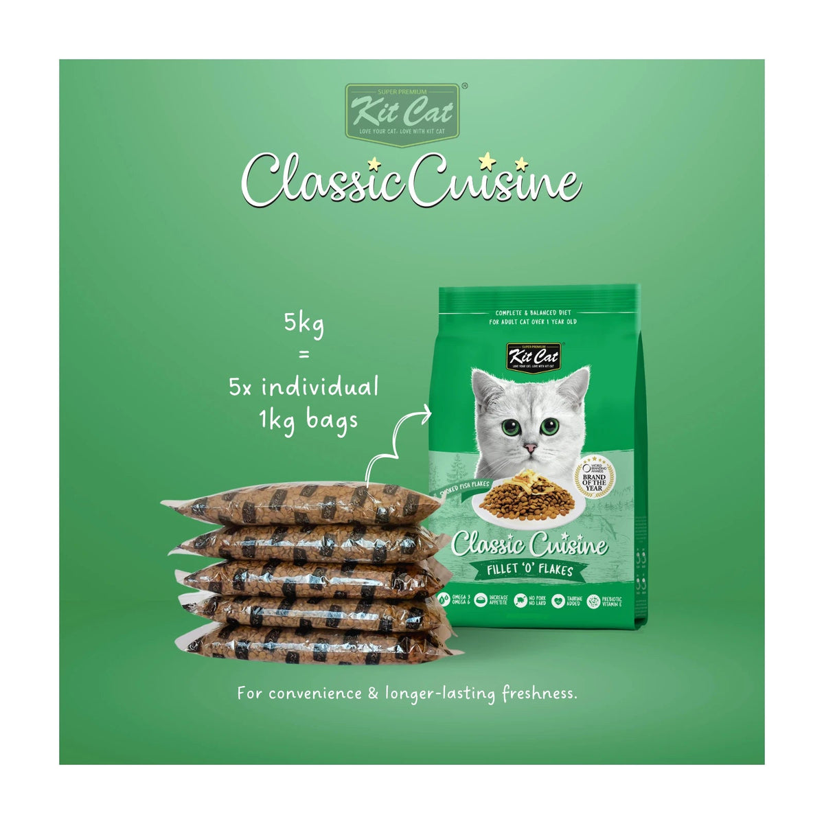 Kit Cat Classic Cuisine Fillet ‘O’ Flakes Adult Dry Cat Food — 5 kg — Classic Cuisine_Fillet O Flakes (6)
