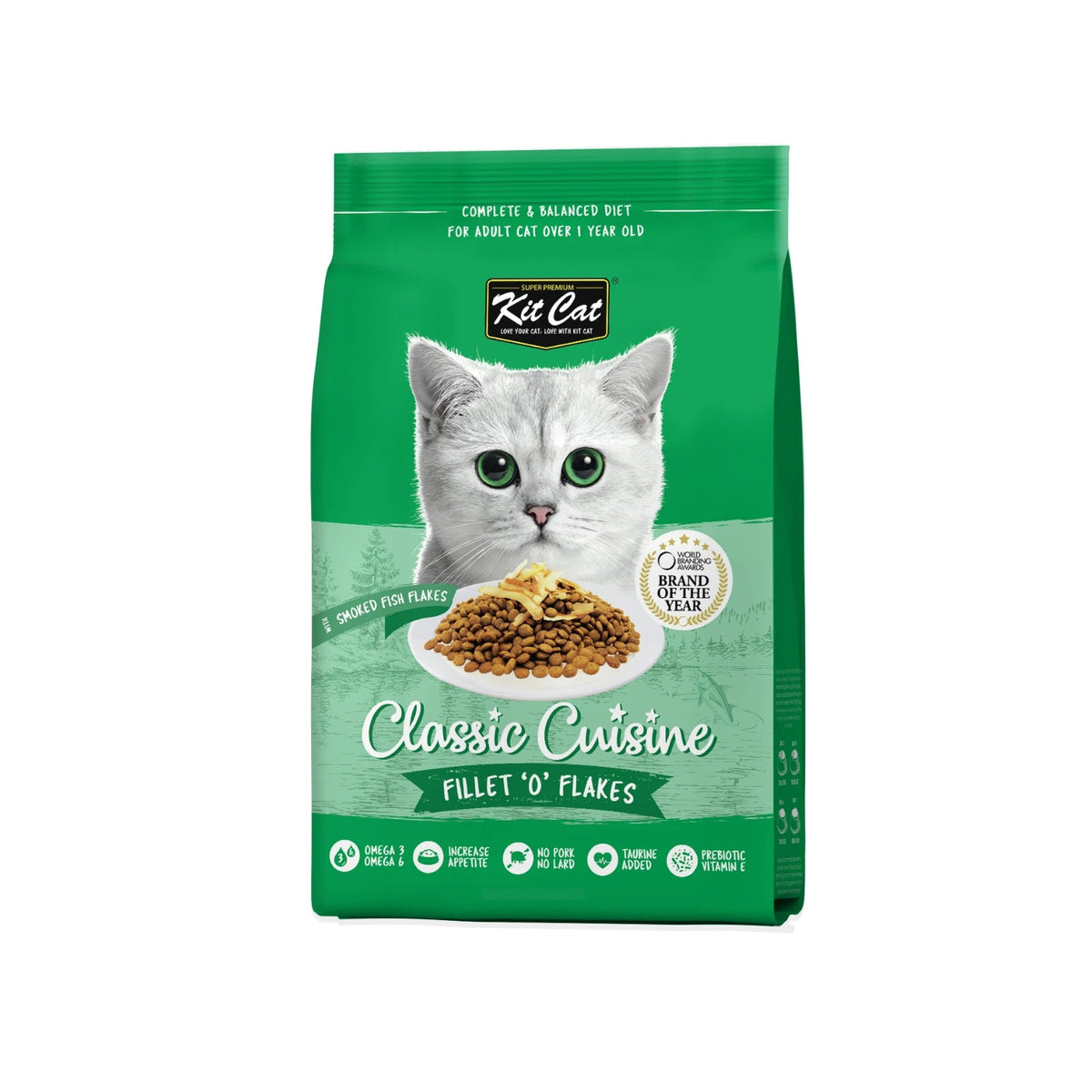Kit Cat Classic Cuisine Fillet ‘O’ Flakes Adult Dry Cat Food — 5 kg — front pack