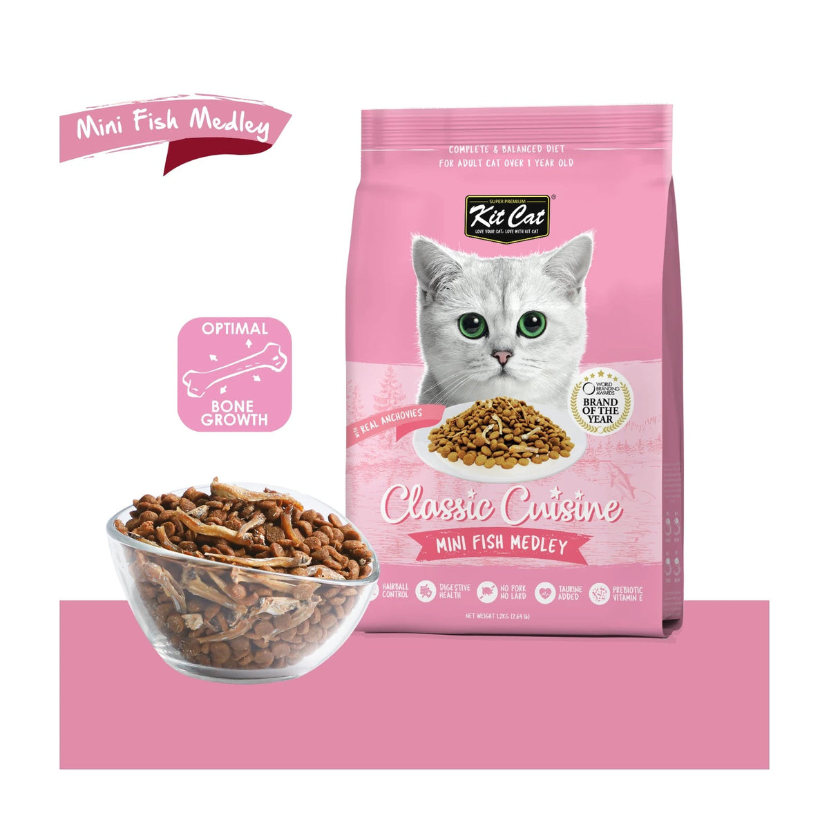 Kit Cat Classic Cuisine Mini Fish Medley Adult Dry Cat Food — 1.2 kg — Classic Cuisine_Mini Fish Medley (2)