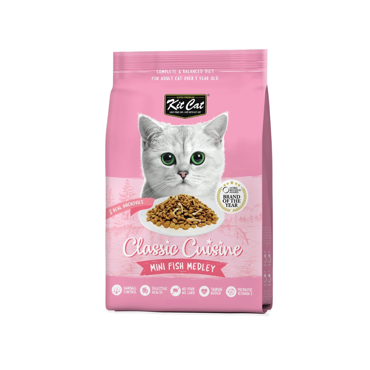 Kit Cat Classic Cuisine Mini Fish Medley Adult Dry Cat Food — 5 kg — front pack
