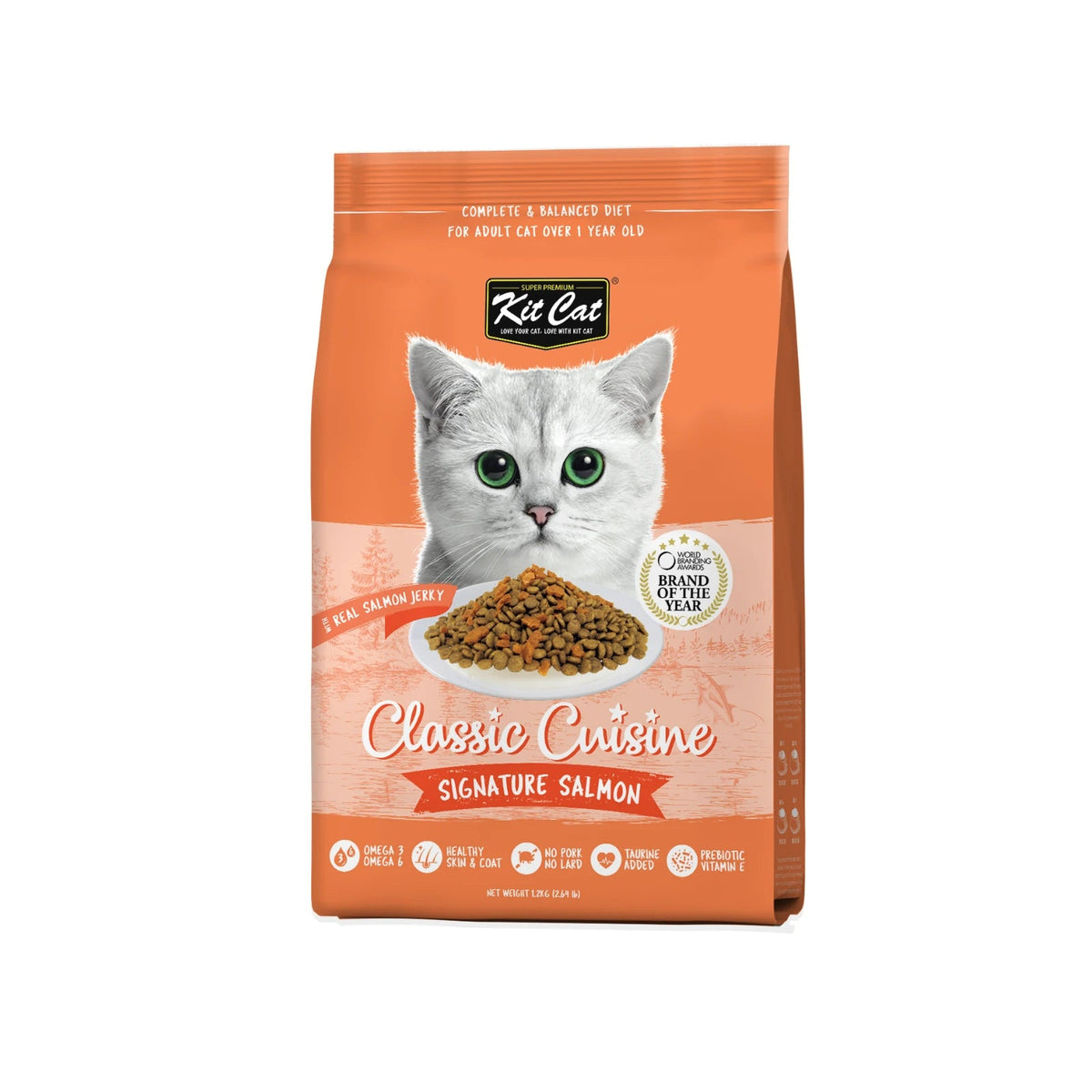 Kit Cat Classic Cuisine Signature Salmon Adult Dry Cat Food 1.2kg — Default Title — front pack