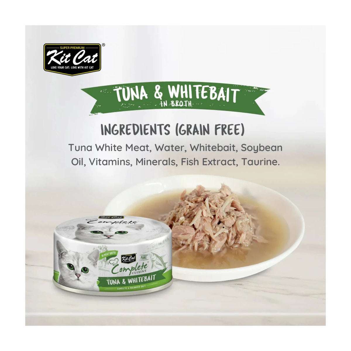 Kit Cat Complete Cuisine Wet Cat Food — Tuna & Whitebait — Complete Cuisine_Tuna & Whitebait Ingredients