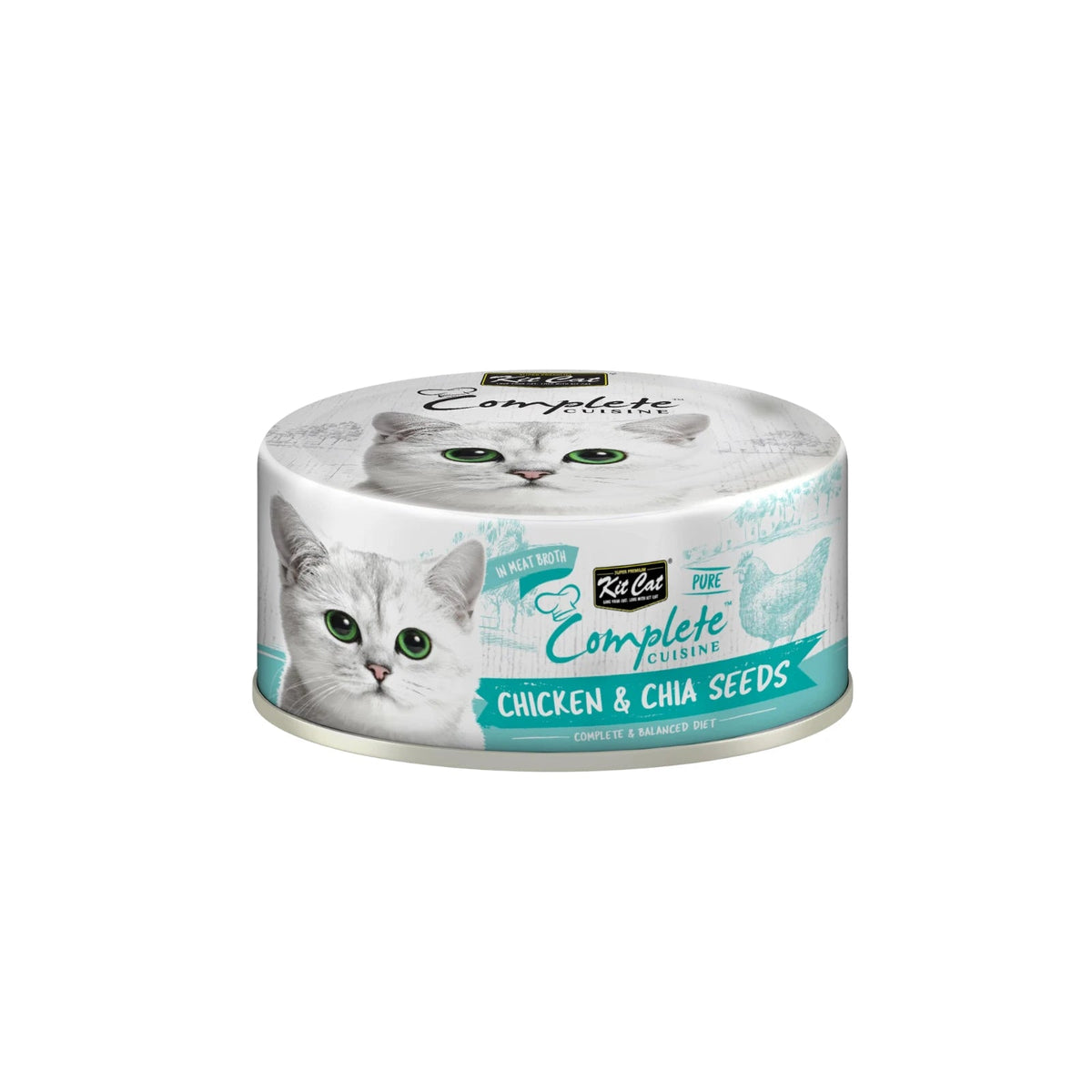 Kit Cat Complete Cuisine Wet Cat Food — Chicken & Chia Seeds — front pack