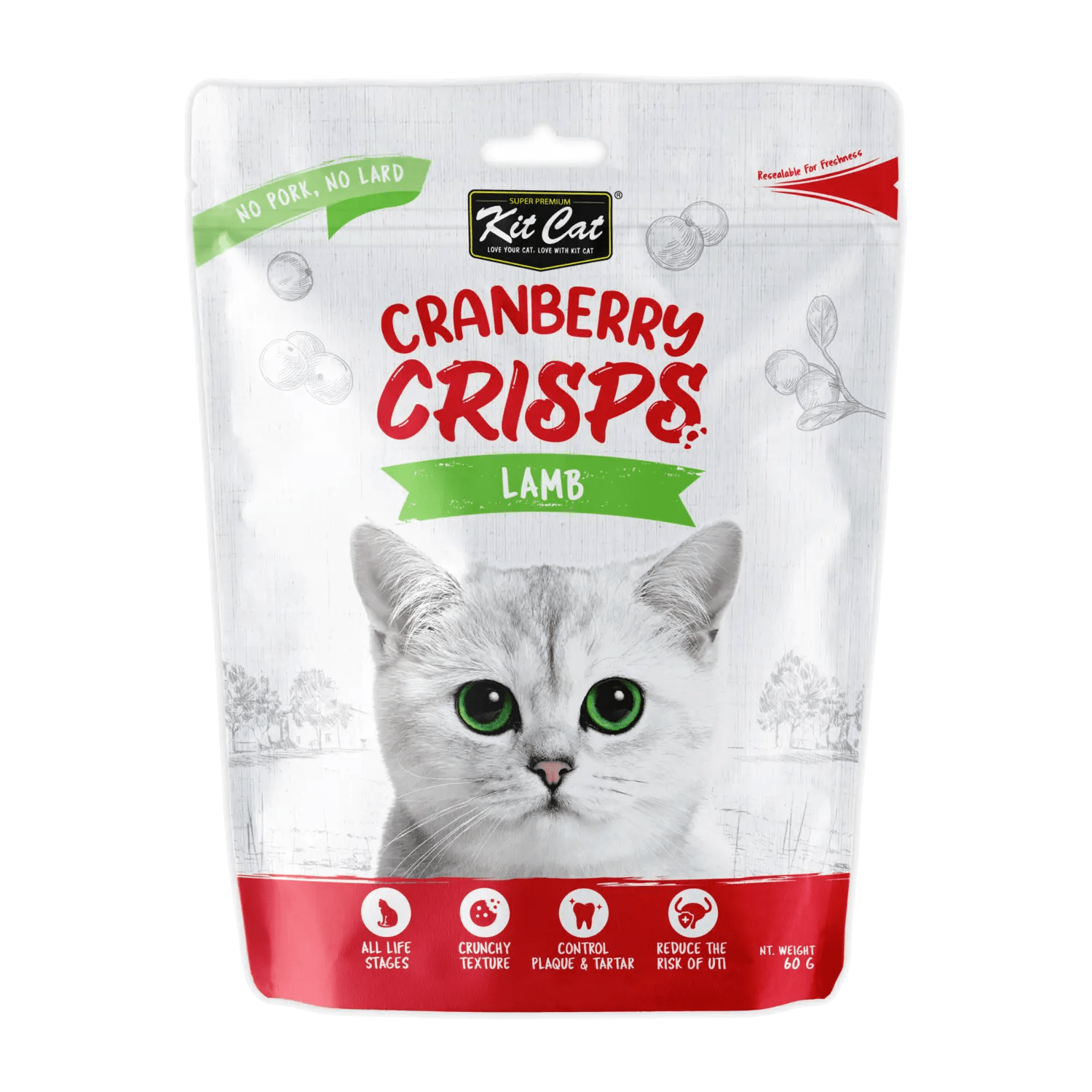 Kit Cat Cranberry Crisps Lamb 60g pouch