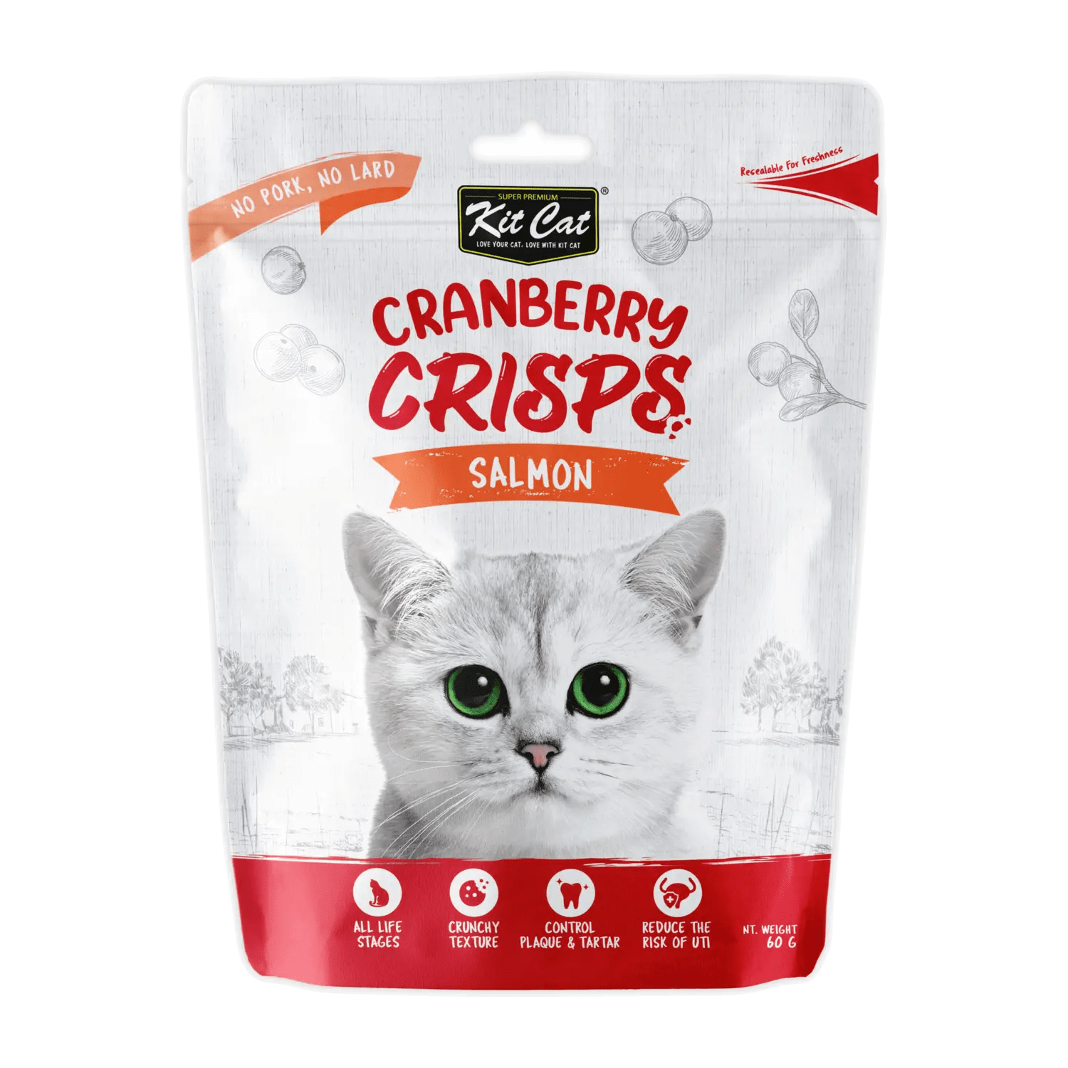 Kit Cat Cranberry Crisps Salmon 60g pouch