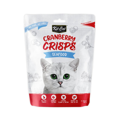 Kit Cat Cranberry Crisps Cat Treats — Seafood / 60g — front pack