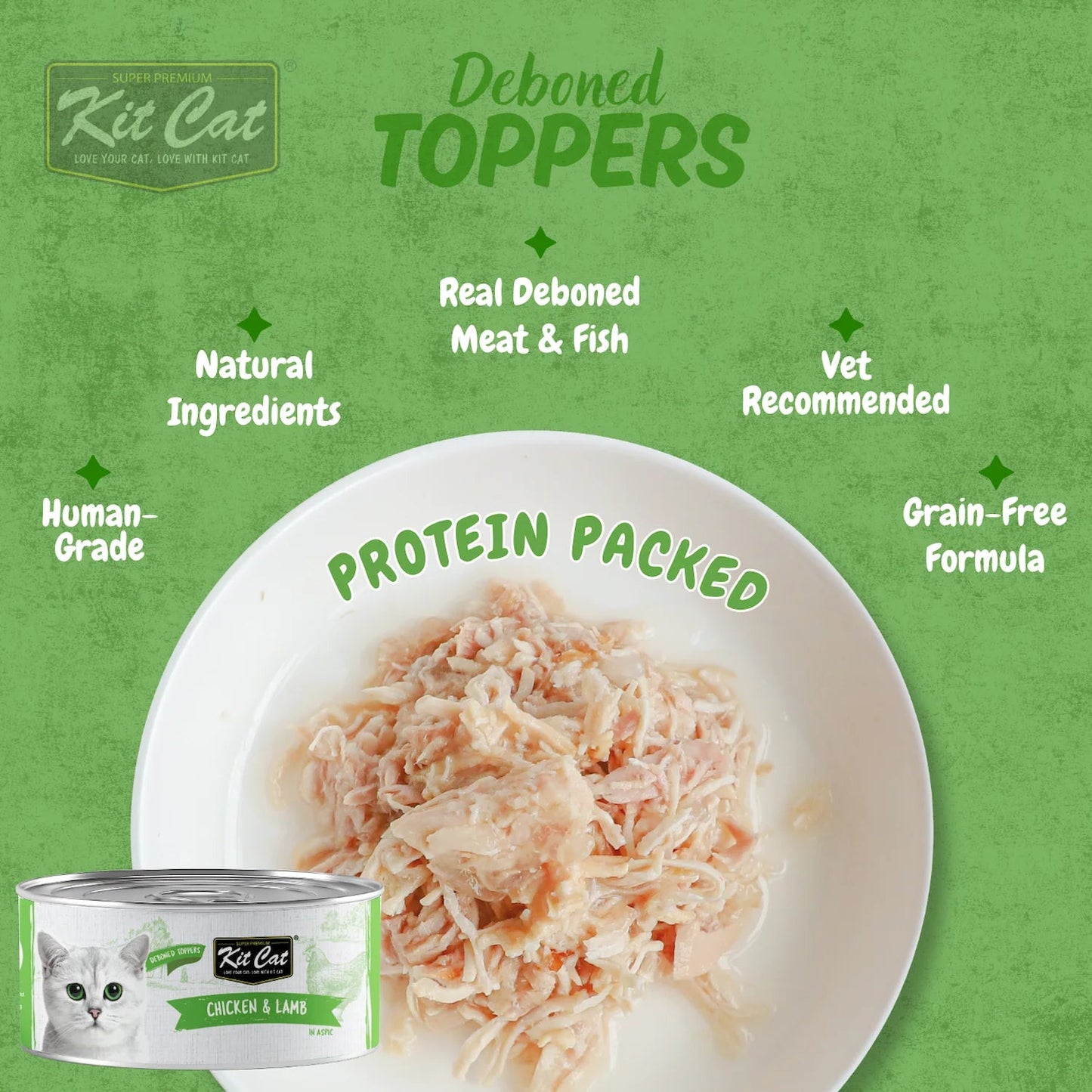 Kit Cat deboned toppers bowl of meat & fish with small cat food can