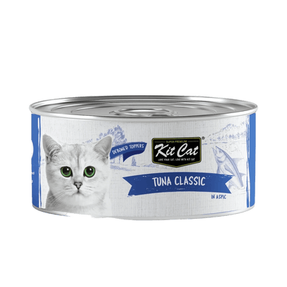 Kit Cat deboned toppers cat food can, Tuna Classic flavor, in aspic, 80g