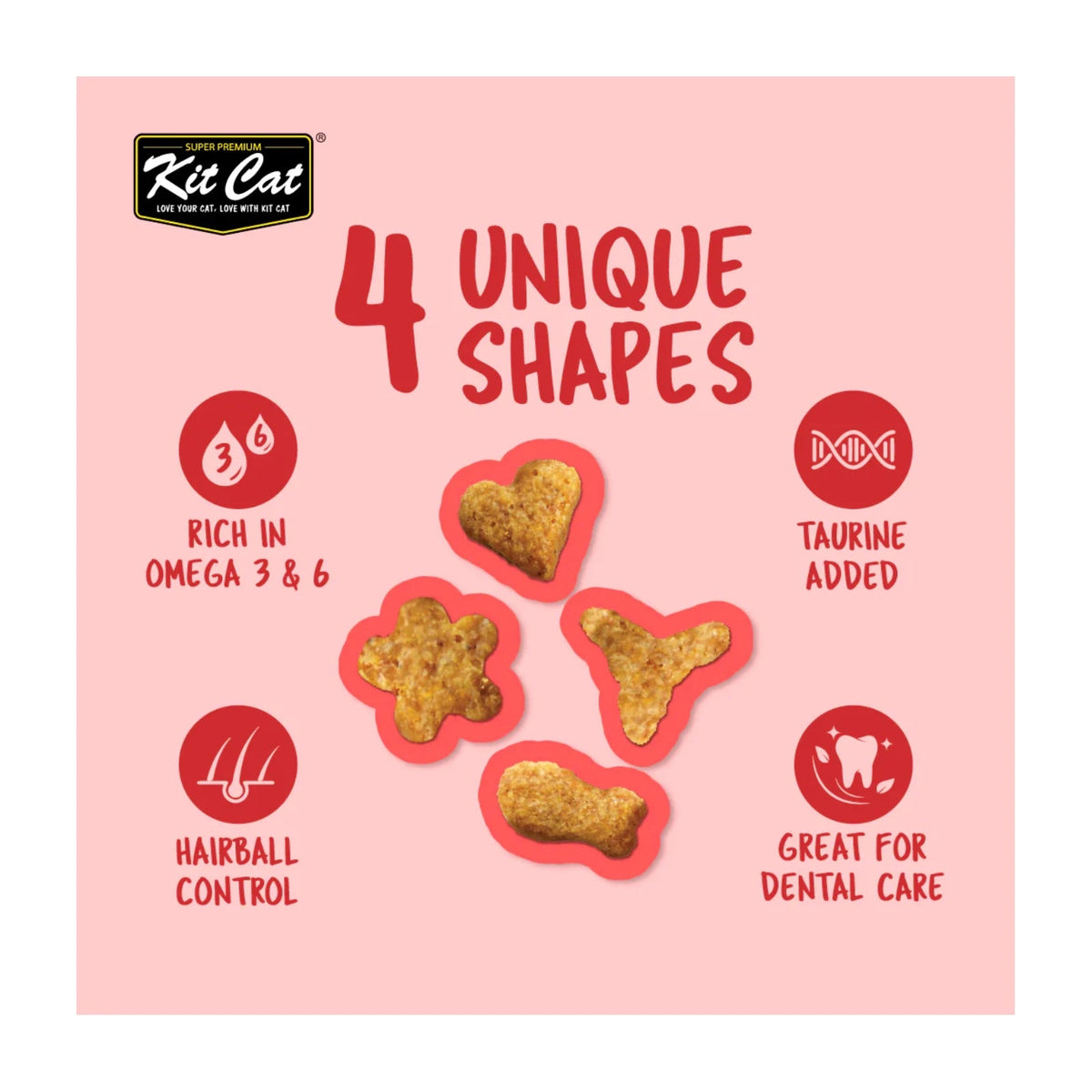Kit Cat KittyCrunch Cat Treats 60g — Beef — Kitty Crunch_Shapes_Beef