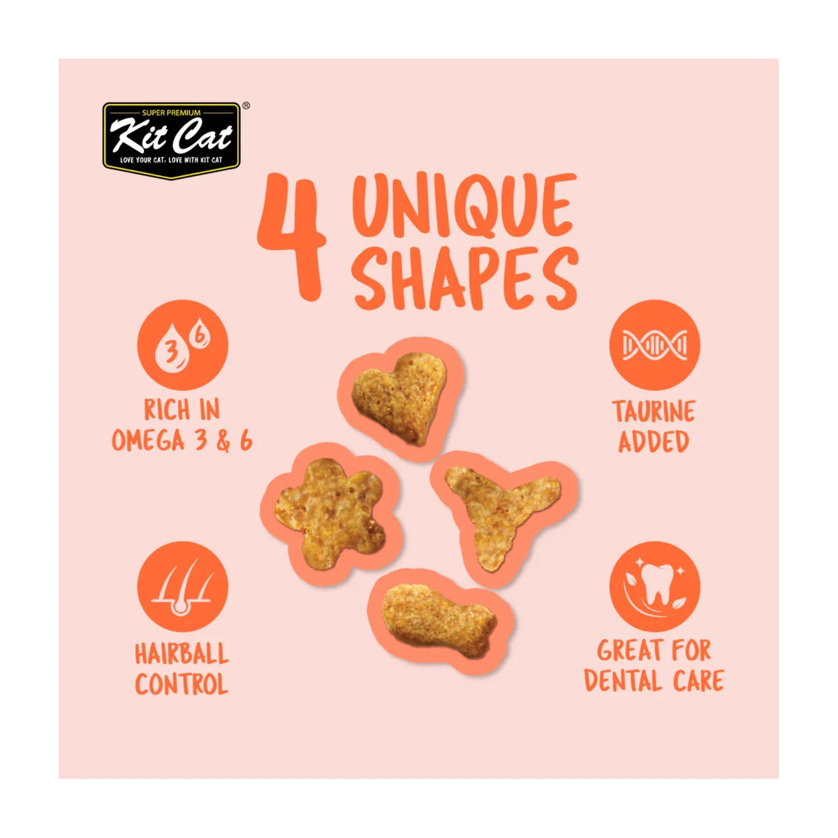 Kit Cat KittyCrunch Cat Treats 60g — Salmon — Kitty Crunch_Shapes_Salmon