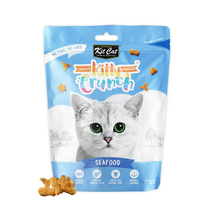 Kit Cat KittyCrunch Cat Treats 60g — Seafood — KITTY CRUNCH_FRONT_SEAFOOD_WITH PRODUCT