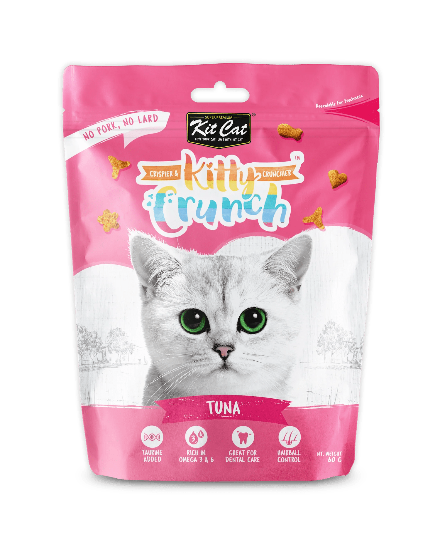 Kit Cat KittyCrunch cat treats pouch, tuna-flavored, 60 g