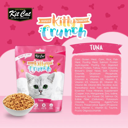 Kit Cat KittyCrunch cat treats pouch with bowl, tuna-flavored, 60 g