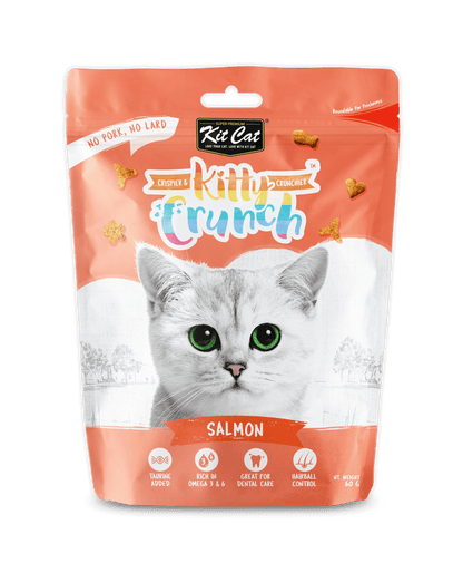 Kit Cat KittyCrunch cat treats pouch, salmon-flavored, 60 g