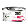 Kit Cat tuna mousse & chicken topper canned cat food, front label view