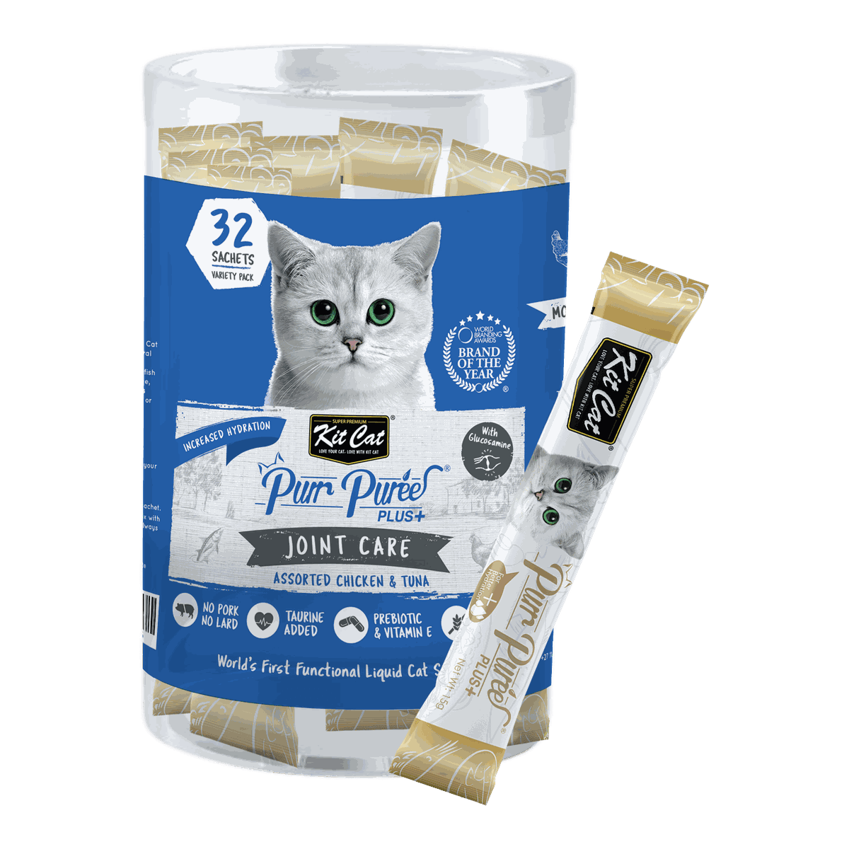 Kit Cat Purr Puree Plus 32-sachet bulk box