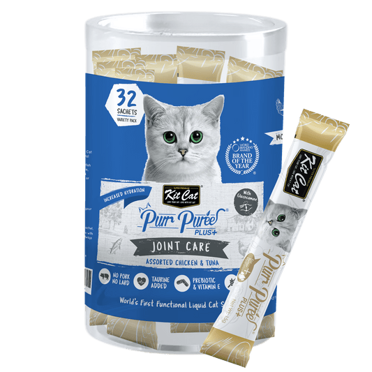 Kit Cat Purr Puree Plus Joint Care 32-sachet bulk box