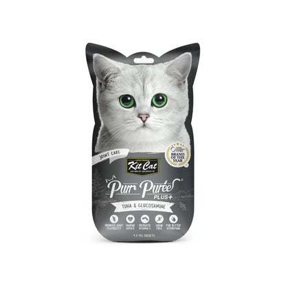 Kit Cat Purr Puree Plus+ Cat Treat Envelopes — joint-care-tuna — front
