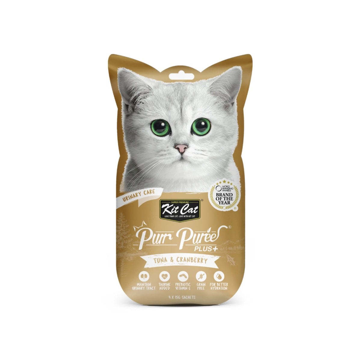 Kit Cat Purr Puree Plus+ Cat Treat Envelopes — urinary-care-tuna — front