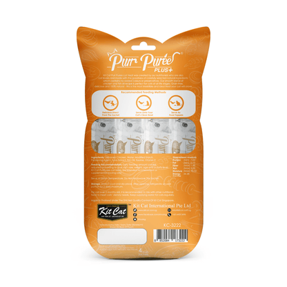 Kit Cat Purr Puree Plus Chicken and Fish Oil Skin and Coat pack back
