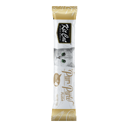 Kit Cat Purr Puree Skin & Coat Tuna single sachet on transparent background