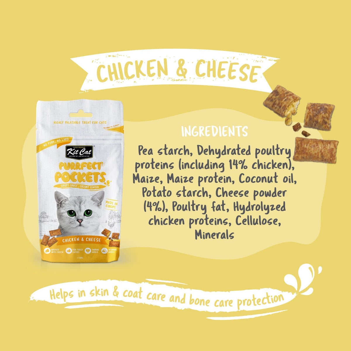 Kit Cat Purrfect Pockets Cat Treats — Chicken & Cheese — Purrfect Pockets_Ingredients_Chicken Cheese