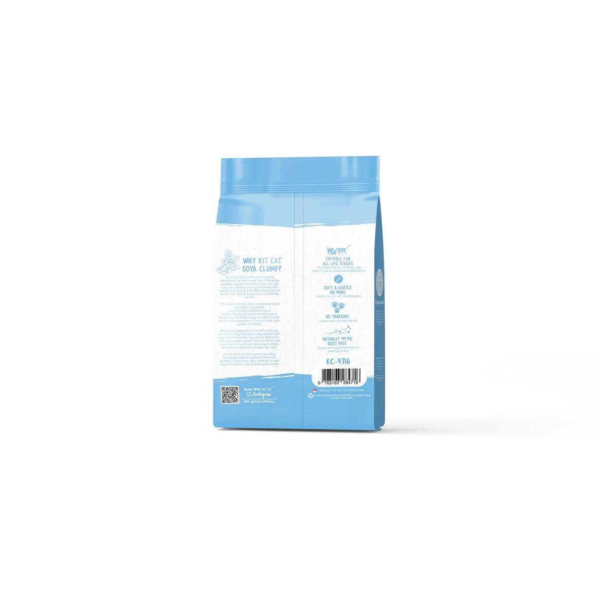 Kit Cat Soya Clump Baby Powder Kitten Litter 7L — Default — SOYA CLUMP NEW BACK_BABY POWDER