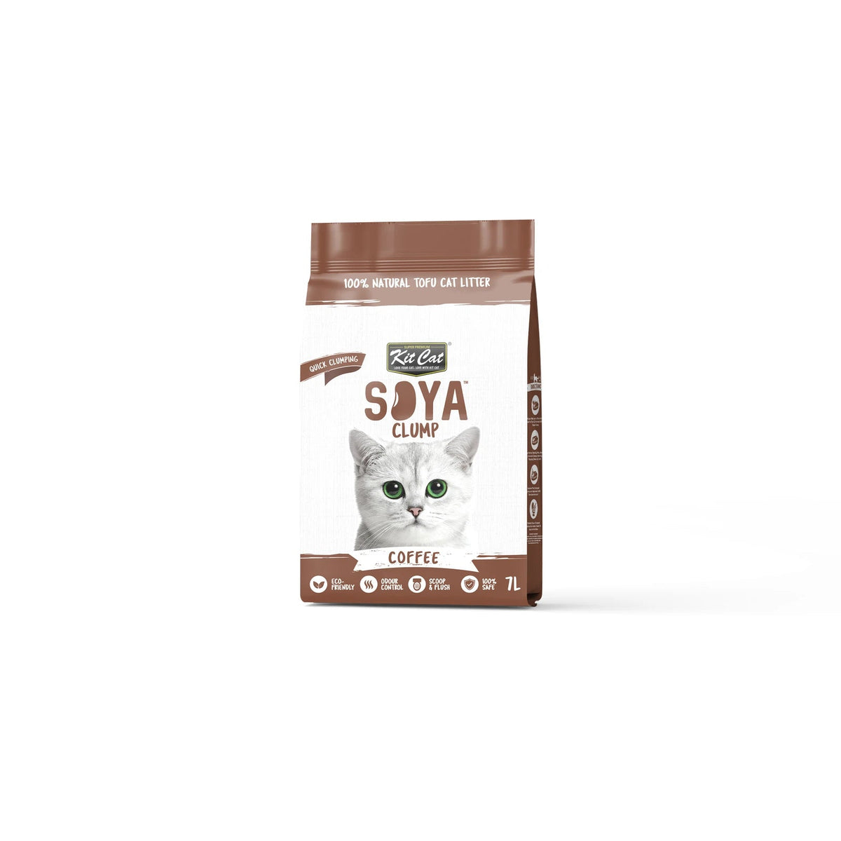 Kit Cat Soya Clump Cat Litter 7L — Coffee — front pack