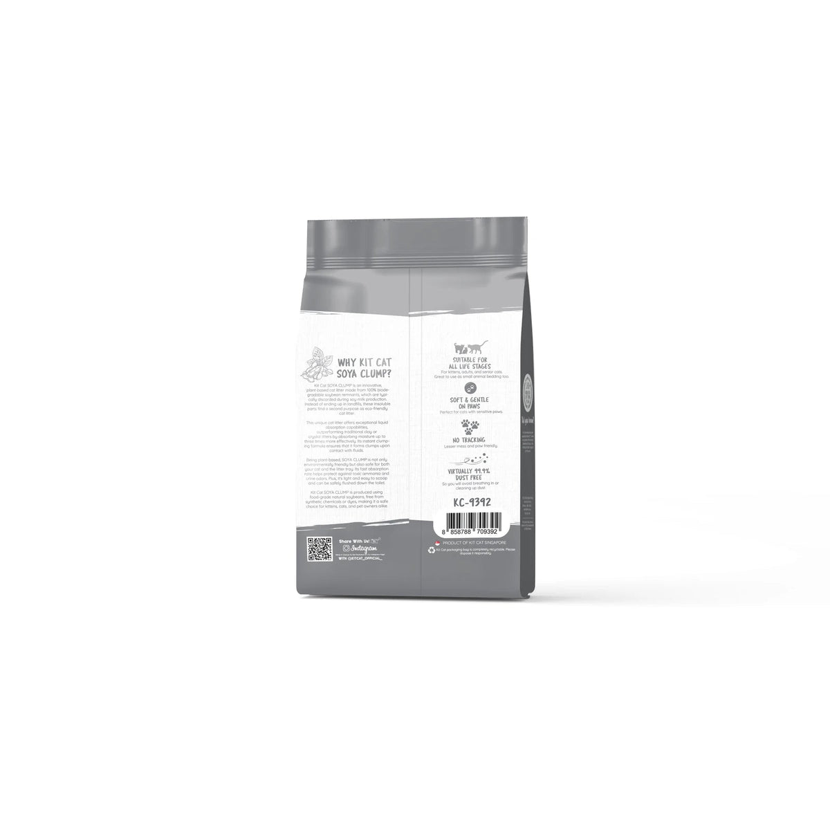 Kit Cat Soya Clump Cat Litter 7L — Charcoal — SOYA CLUMP NEW BACK_CHARCOAL