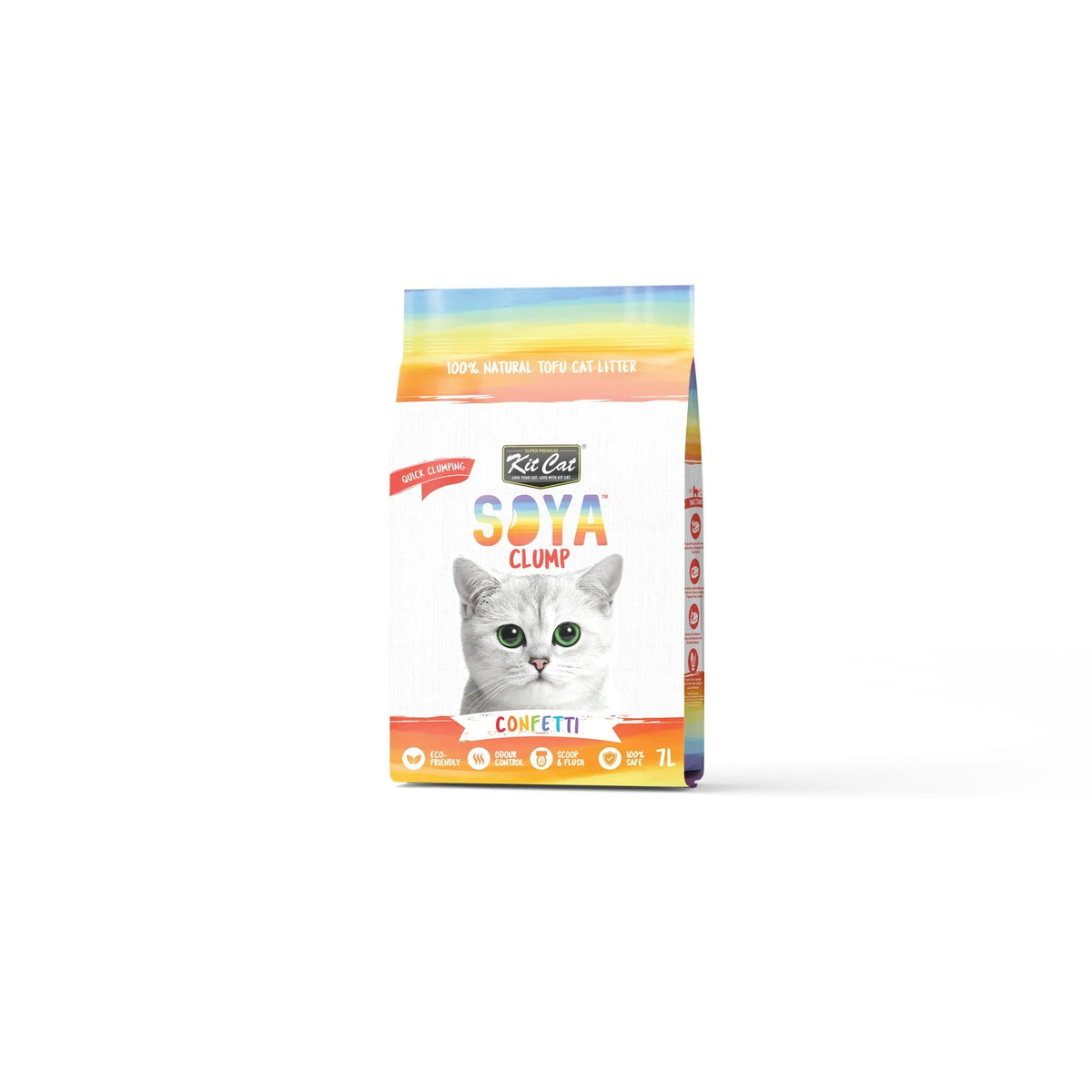 Kit Cat Soya Clump Cat Litter 7L — Confetti — front pack