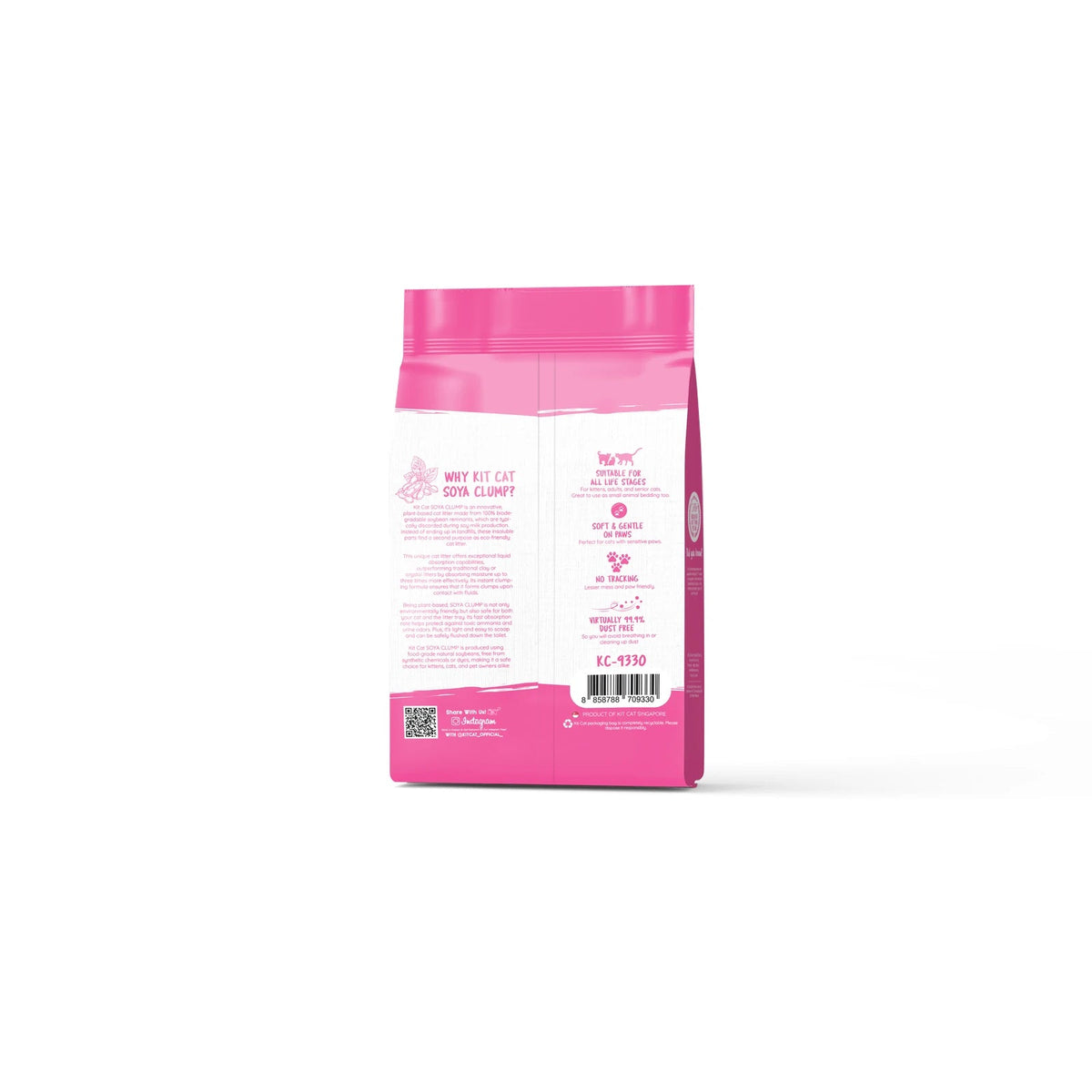 Kit Cat Soya Clump Cat Litter 7L — Strawberry — SOYA CLUMP NEW BACK_STRAWBERRY