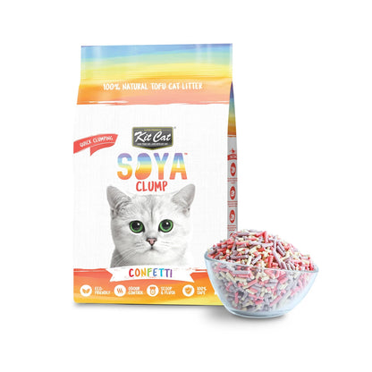 Kit Cat Soya Clump Cat Litter 7L — Confetti — SOYA CLUMP W ACTUAL_COFETTI