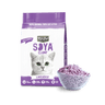 Lavender Kit Cat Soya Clump tofu cat litter bag with lavender pellets in a scoop