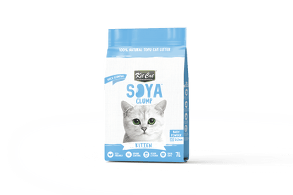 Kit Cat Soya Clump Baby Powder kitten litter 7L bag with kitten graphic
