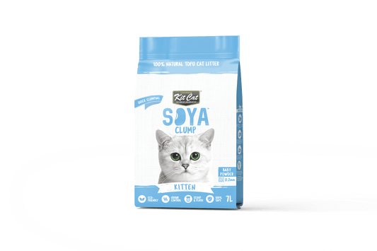Kit Cat Soya Clump Baby Powder kitten litter 7L bag with kitten graphic