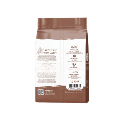Brown back of Kit Cat Soya Clump tofu cat litter bag, 7L