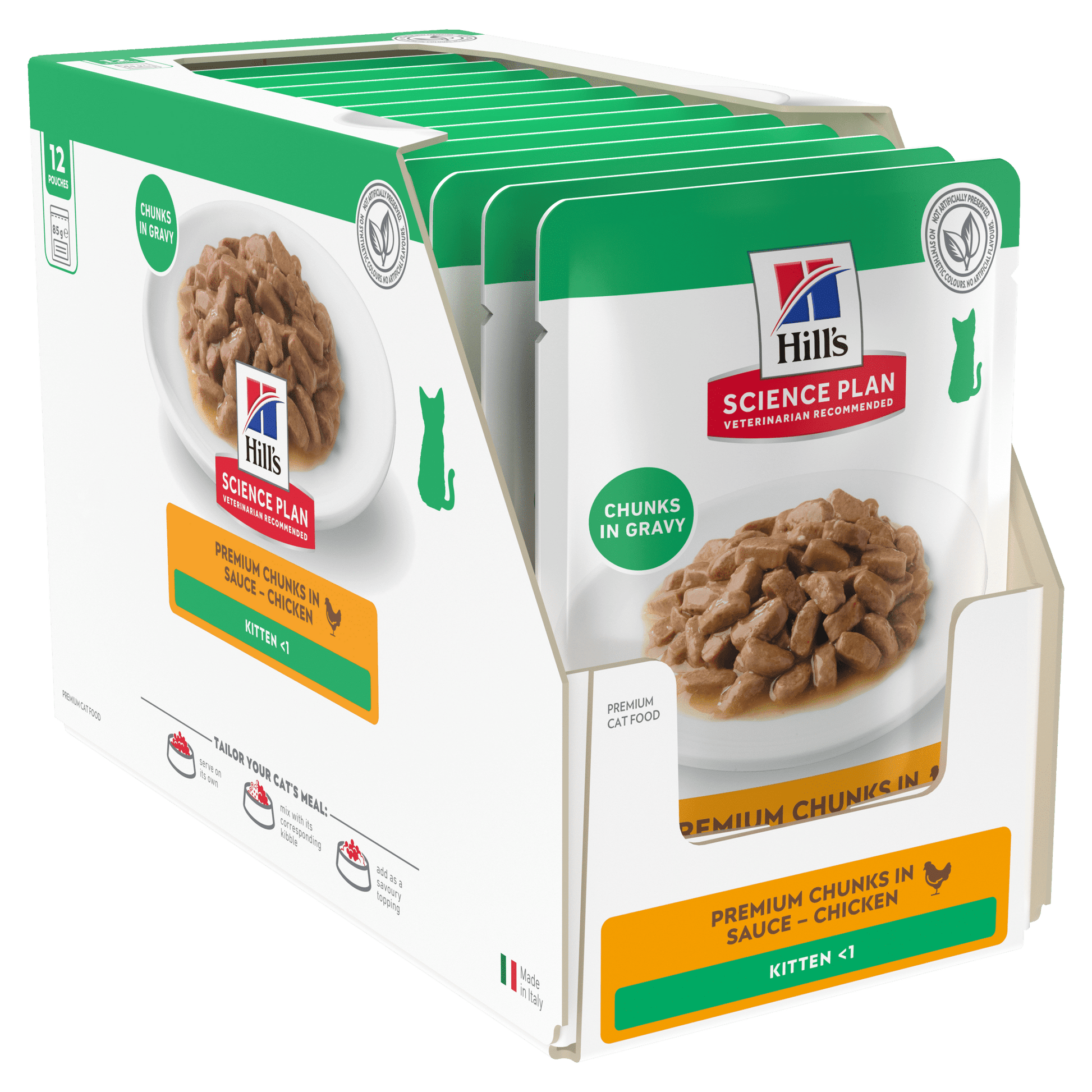 Hill's Science Plan kitten wet cat food pouches 12 × 85g box