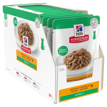 Hill's Science Plan kitten wet cat food pouches 12 × 85g box