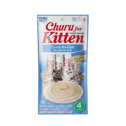 Inaba Churu for Kitten tuna recipe lickable cat treat pouch, 4 pack