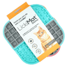 LickiMat Slomo cat slow feeder feeding mat, turquoise with raised nibbed texture