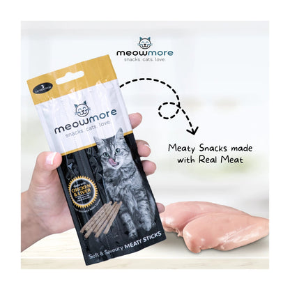 Meow More Cat Treat Sticks 15g — Chicken and Liver ingredient illustration