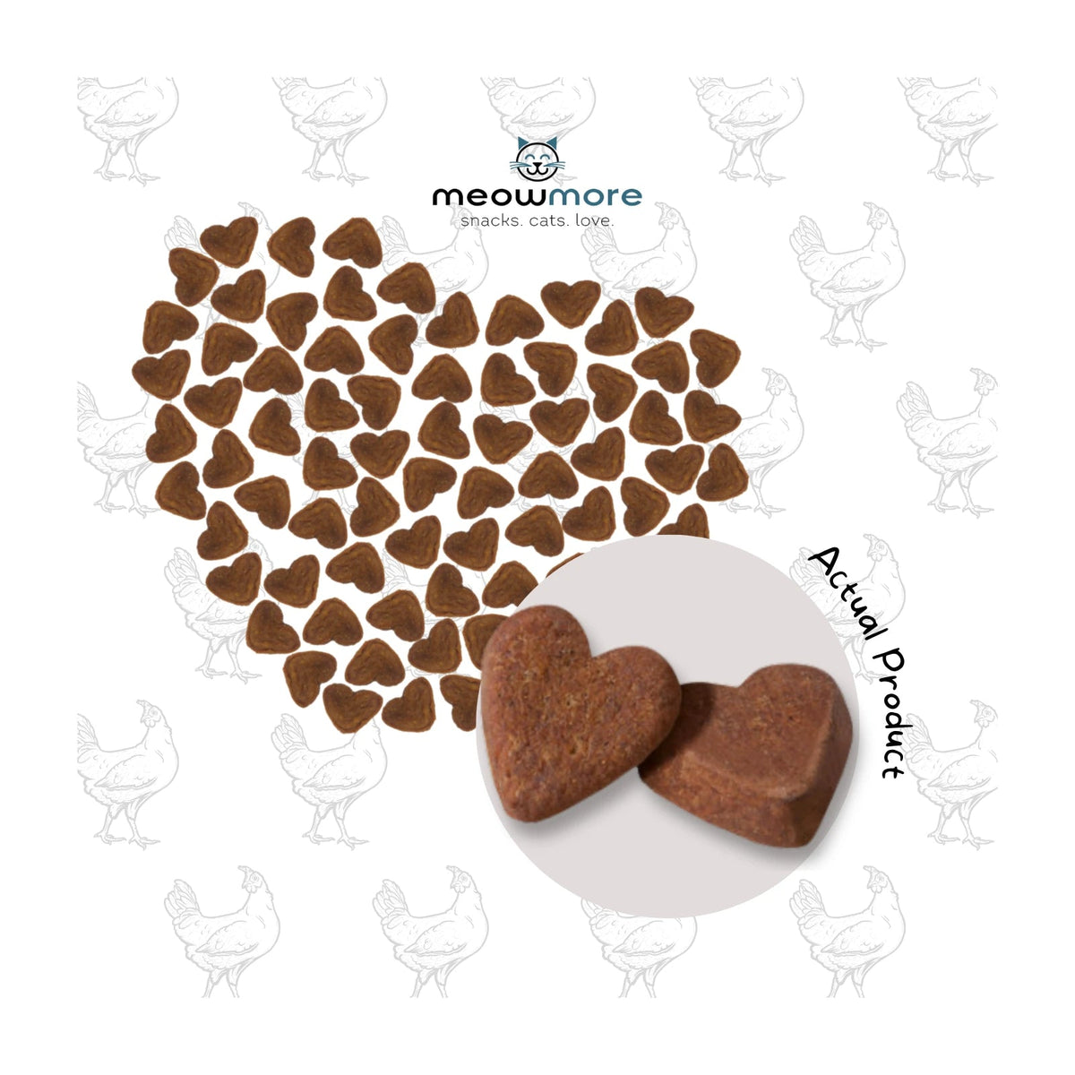 Meow More Meaty Snacks 35g — Chicken and Liver snack pieces