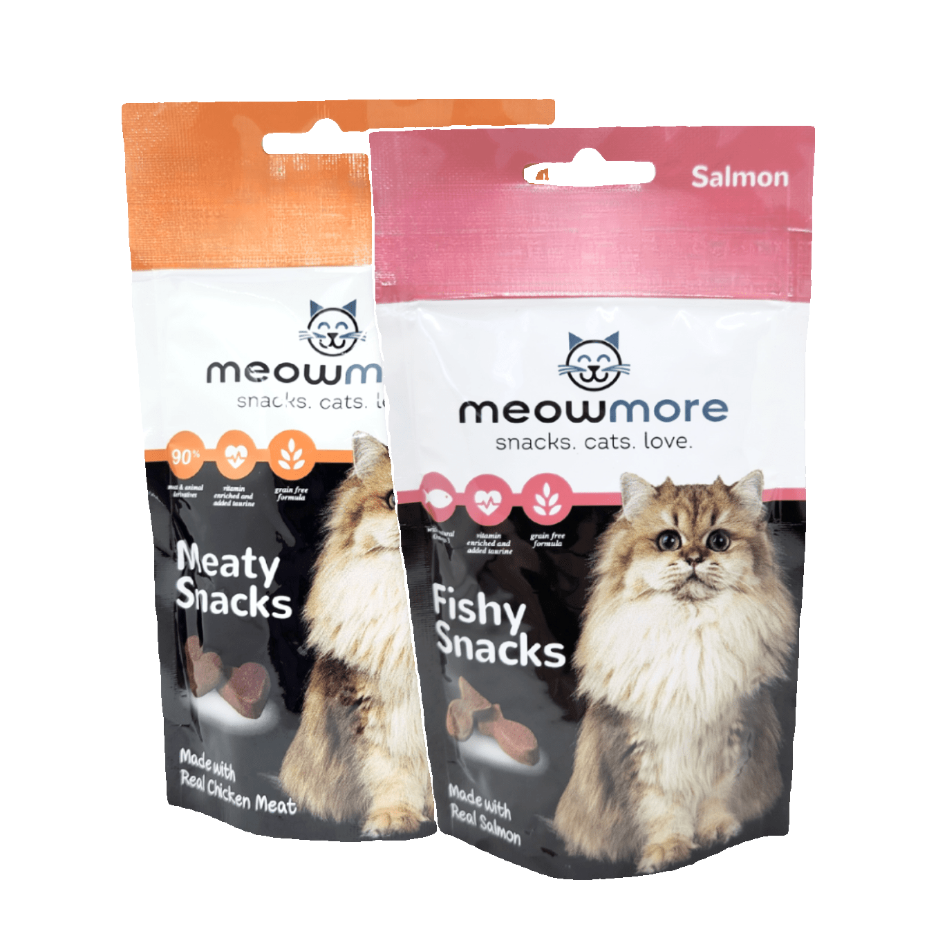 Meow More Meaty Snacks 35g on transparent background