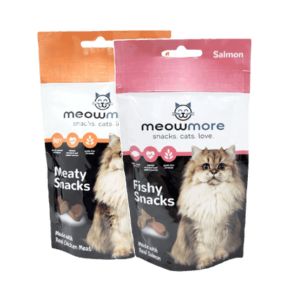Meow More Meaty Snacks 35g on transparent background