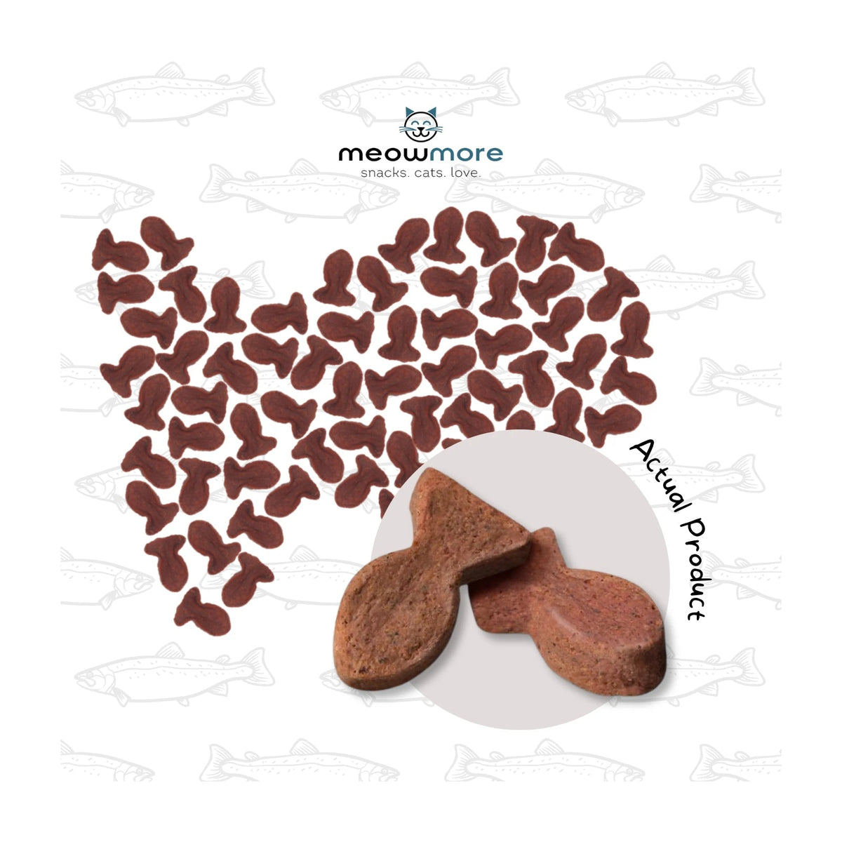 Meow More Meaty Snacks 35g — Salmon and Trout snack pieces