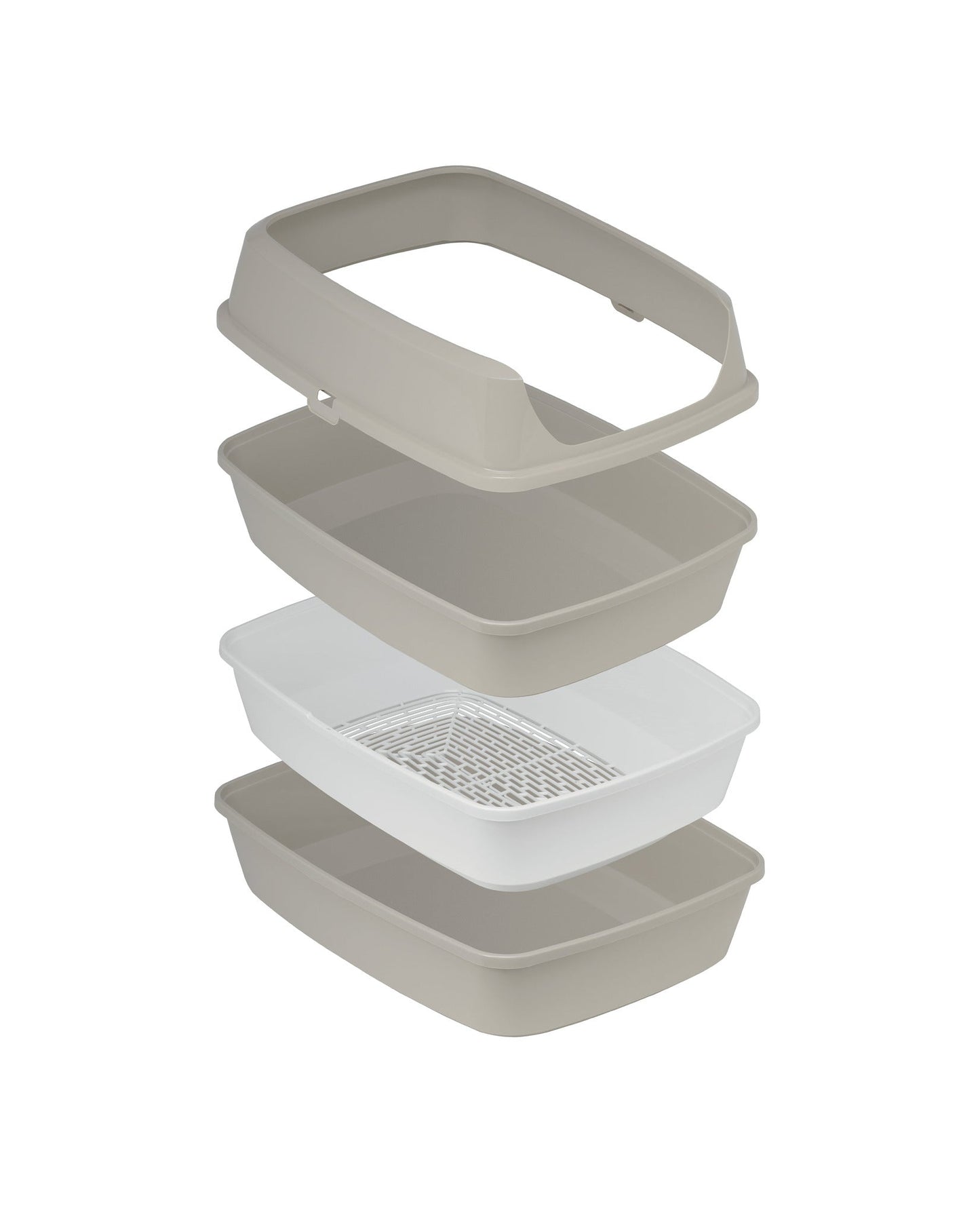 Moderna Lift to Sift litter tray shown in exploded assembly view